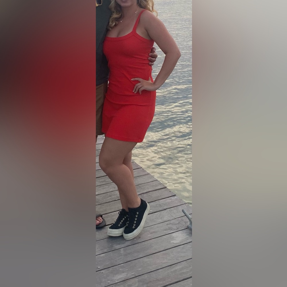Red bohemian dress